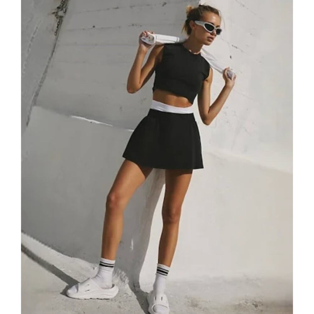 Free People Black and White Athletic Set
